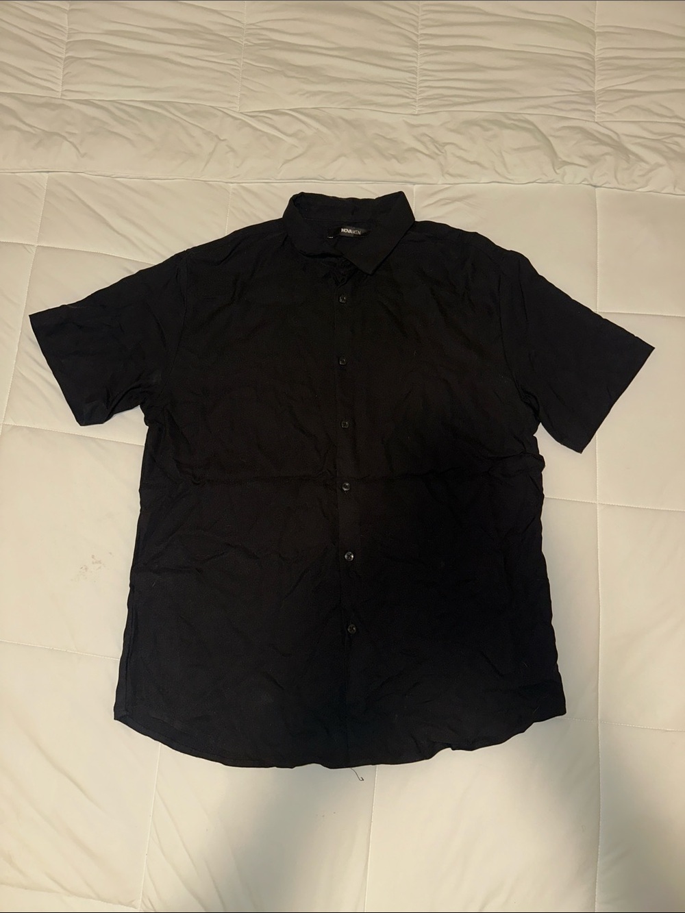 Fashion Nova Men's Black Short Sleeve Button-Down Shirt - Picture 2 of 3